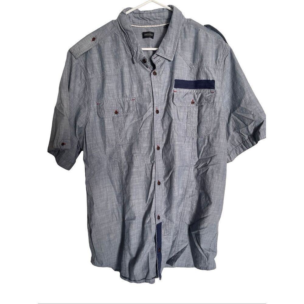 Buffalo David Bitton Men's Blue Buttons Up Short Sleeves Size XXL
